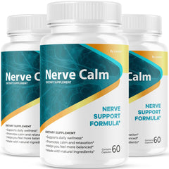 Front view of Nerve Calm capsules bottle