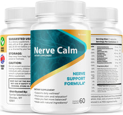 Illustration of two capsules as daily dosage for Nerve Calm