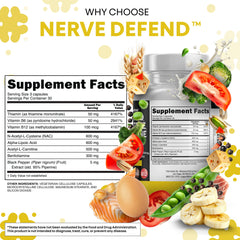 Close-up of Nerve Defend capsules in a bottle