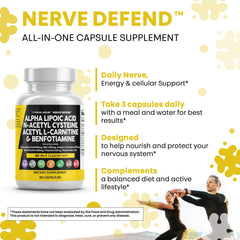 Ingredient list close-up for NAC, ALA, ALCA and Benfotiamine