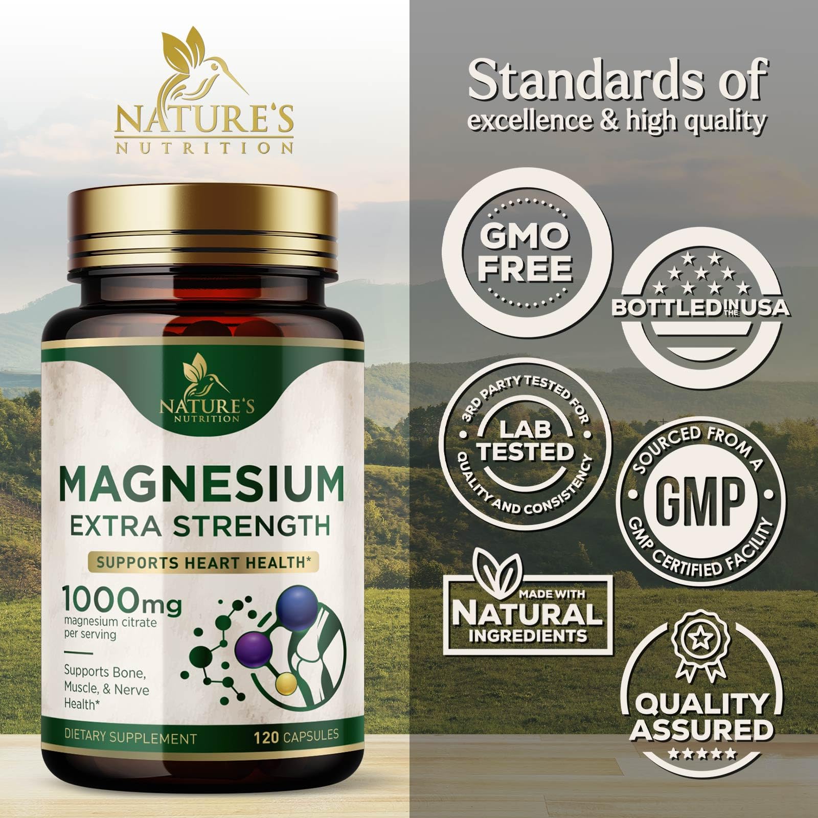 Nerve and muscle support magnesium citrate capsules