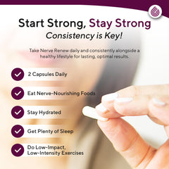 Lifestyle shot of a person using NERVE RENEW for nerve support
