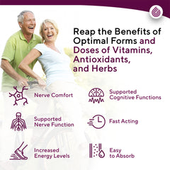 NERVE RENEW herbal antioxidant blend close-up emphasizes soothing nourishment.