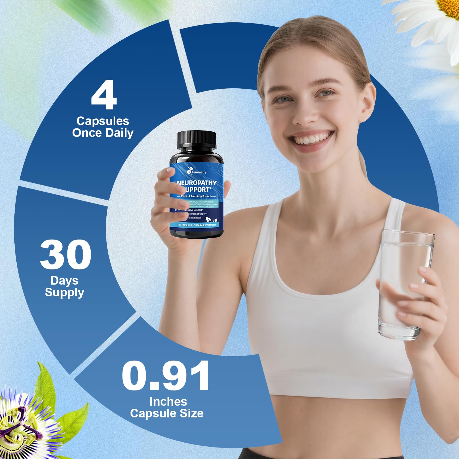 Product label highlighting 23-in-1 neuropathy support formula