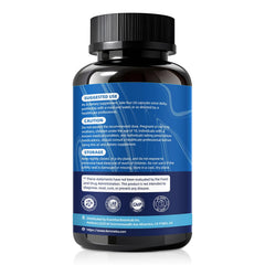 Bottle showing 120 capsules and daily dosage of 4 capsules