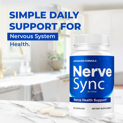 Close-up of Nerve Sync bottle label