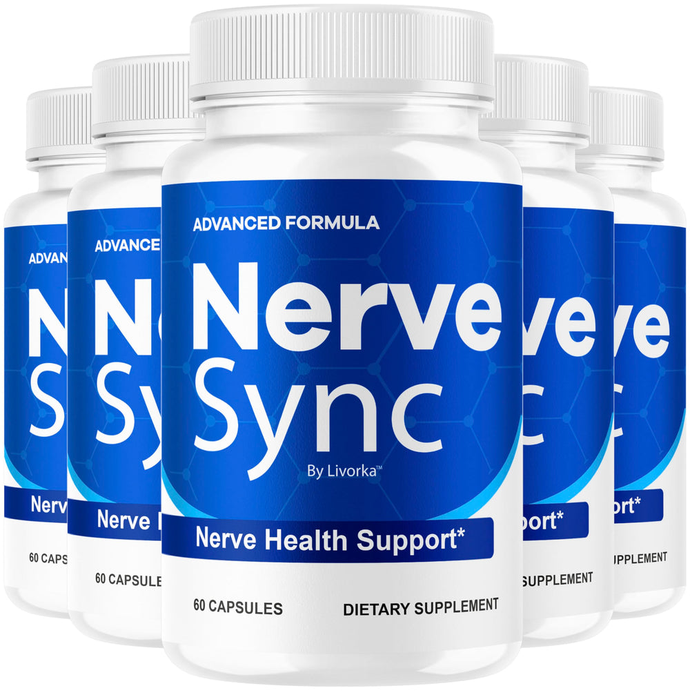 Five-pack bottle image of Nerve Sync capsules (hero)