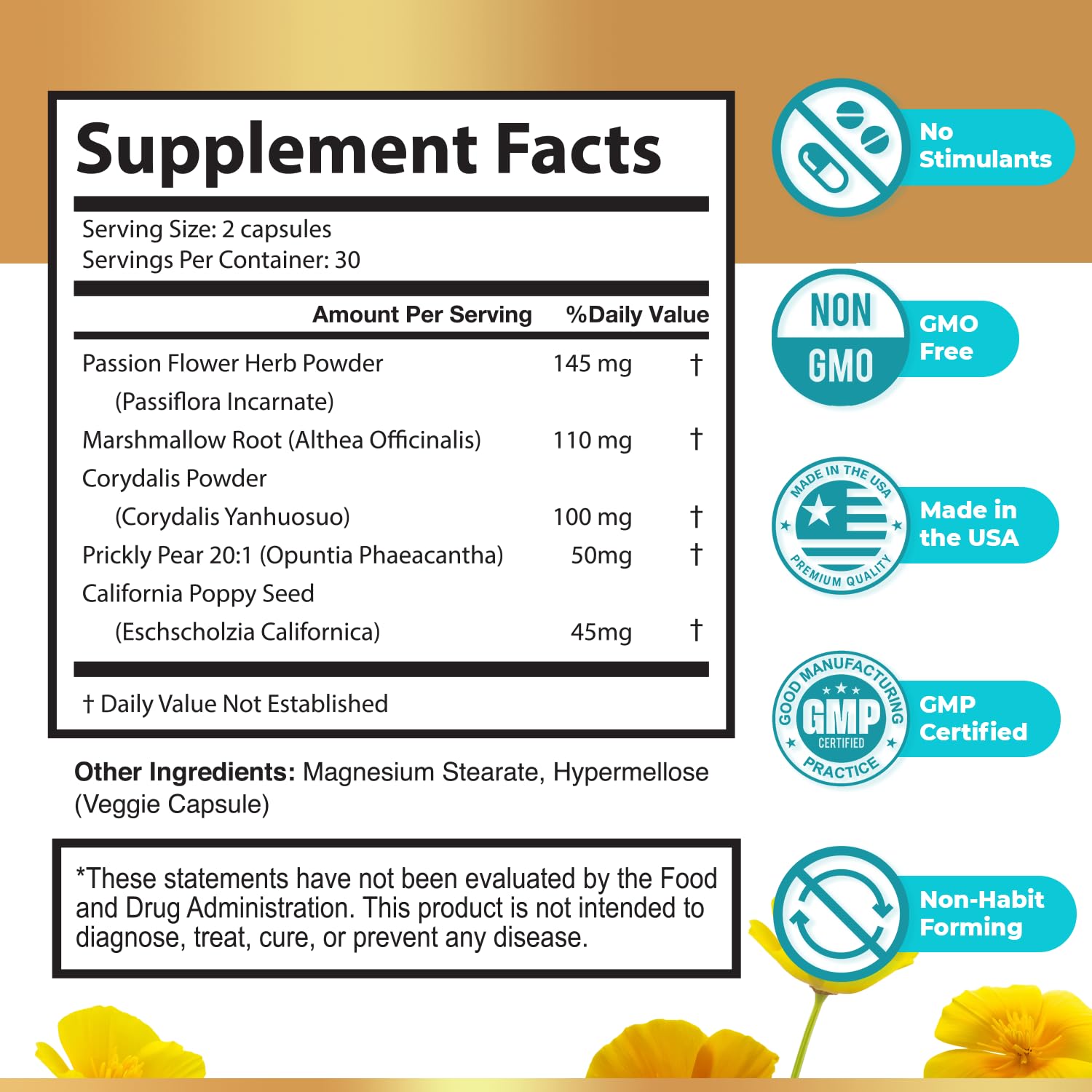 Close-up of herbal blend ingredients used in NerveCalm