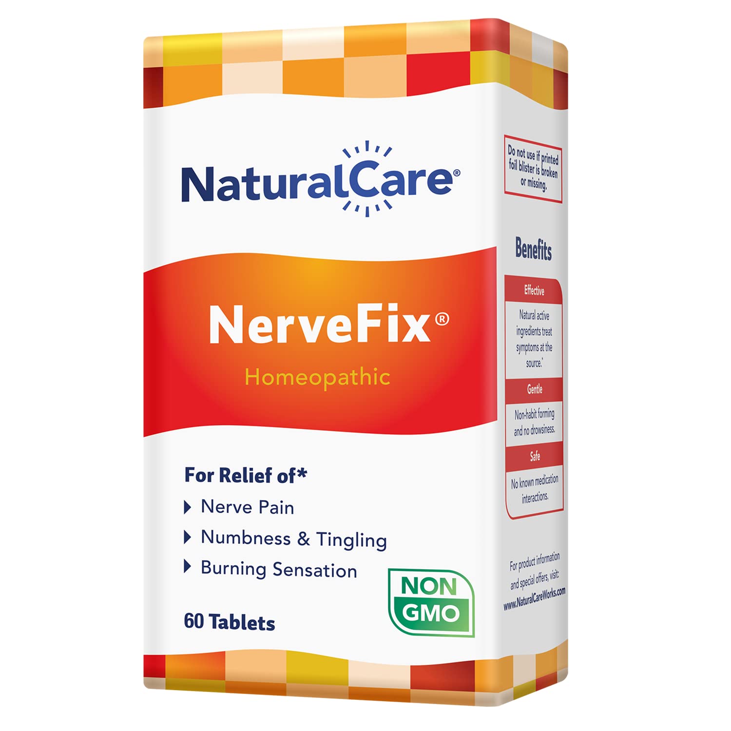 Front view of NerveFix Natural Care 60 Tabs bottle