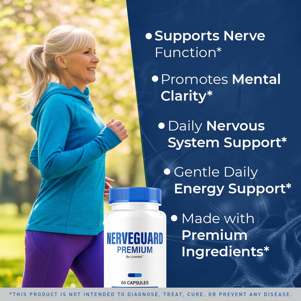 NerveGuard Premium capsules arranged on a white surface
