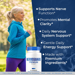 NerveGuard Premium capsules arranged on a white surface