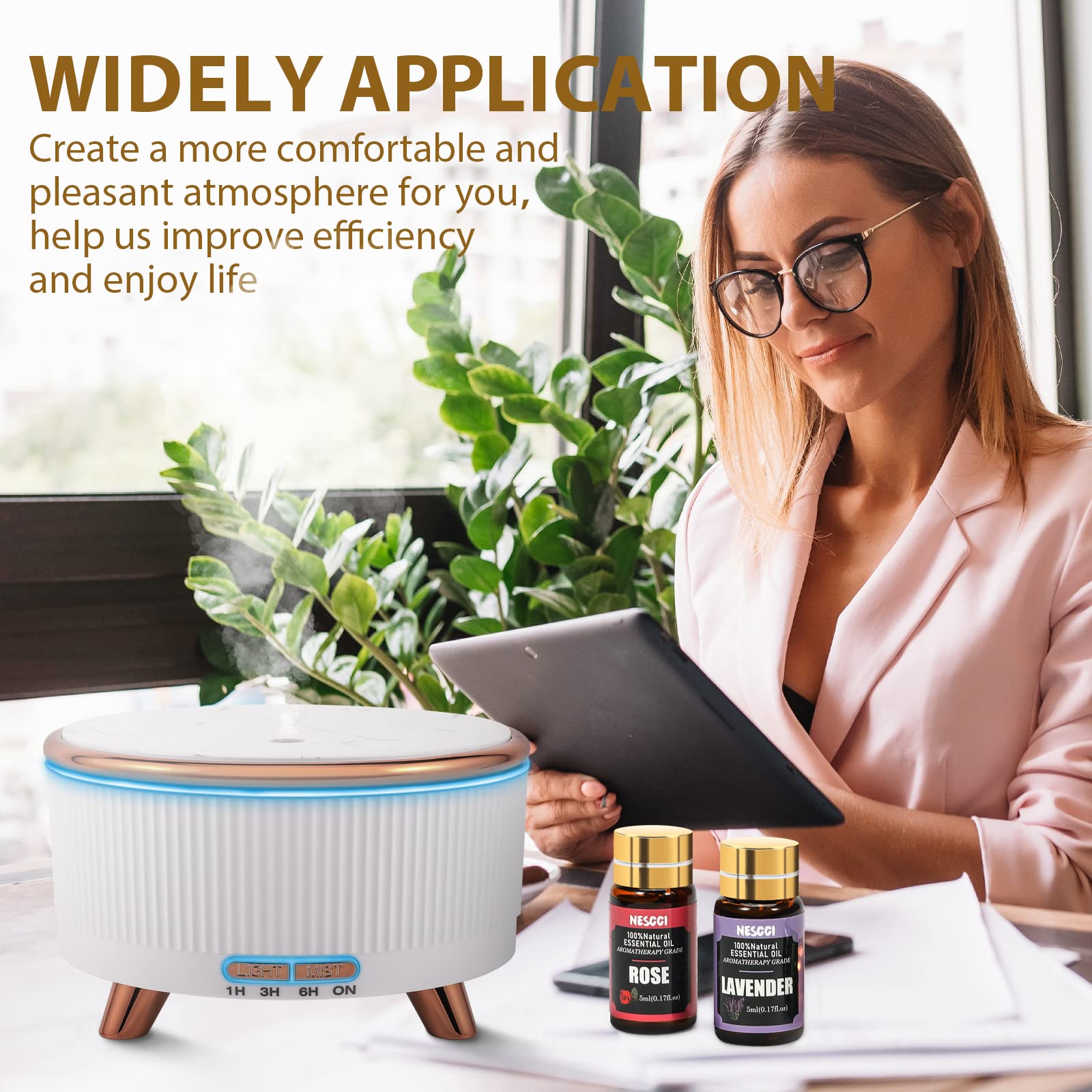 Color-coded NESCCI essential oil bottles from the gift set