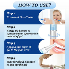 Applying Neslemy Gum Shield Therapy Gel to gums