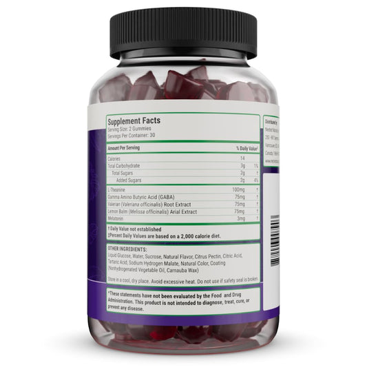 Close-up of mixed berry Luna Sleep Gummies showing gummy texture