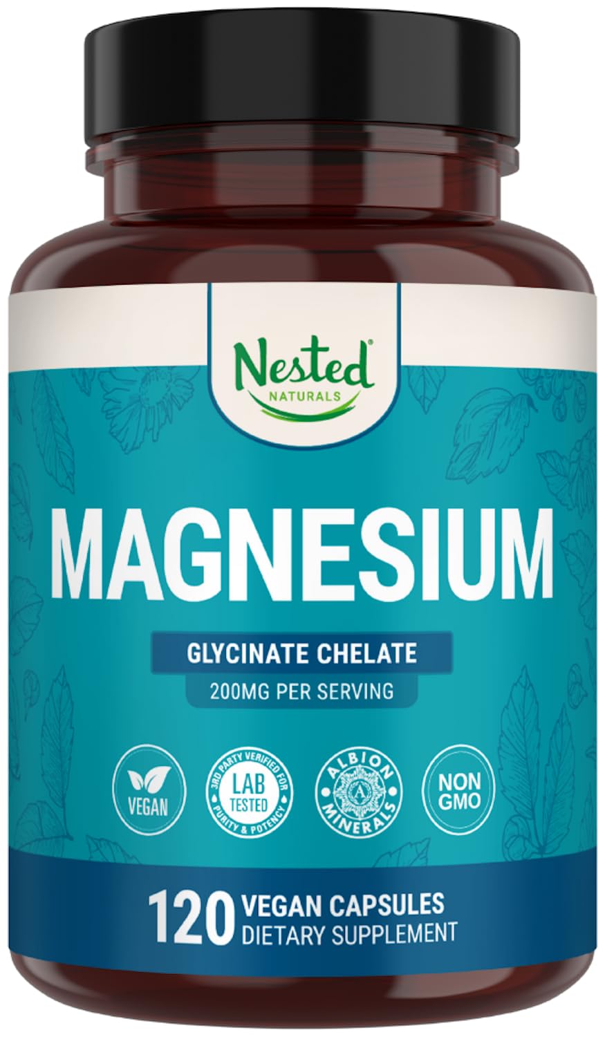 Nested Naturals Magnesium Glycinate Chelate bottle on white background