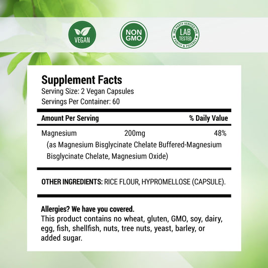 Albion TRACCS Buffered Magnesium Glycinate label close-up