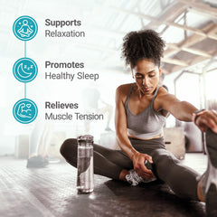 Vegan magnesium glycinate capsules spilling from bottle