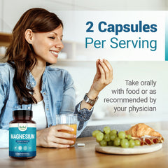 Nutrition panel showing 200mg magnesium per serving