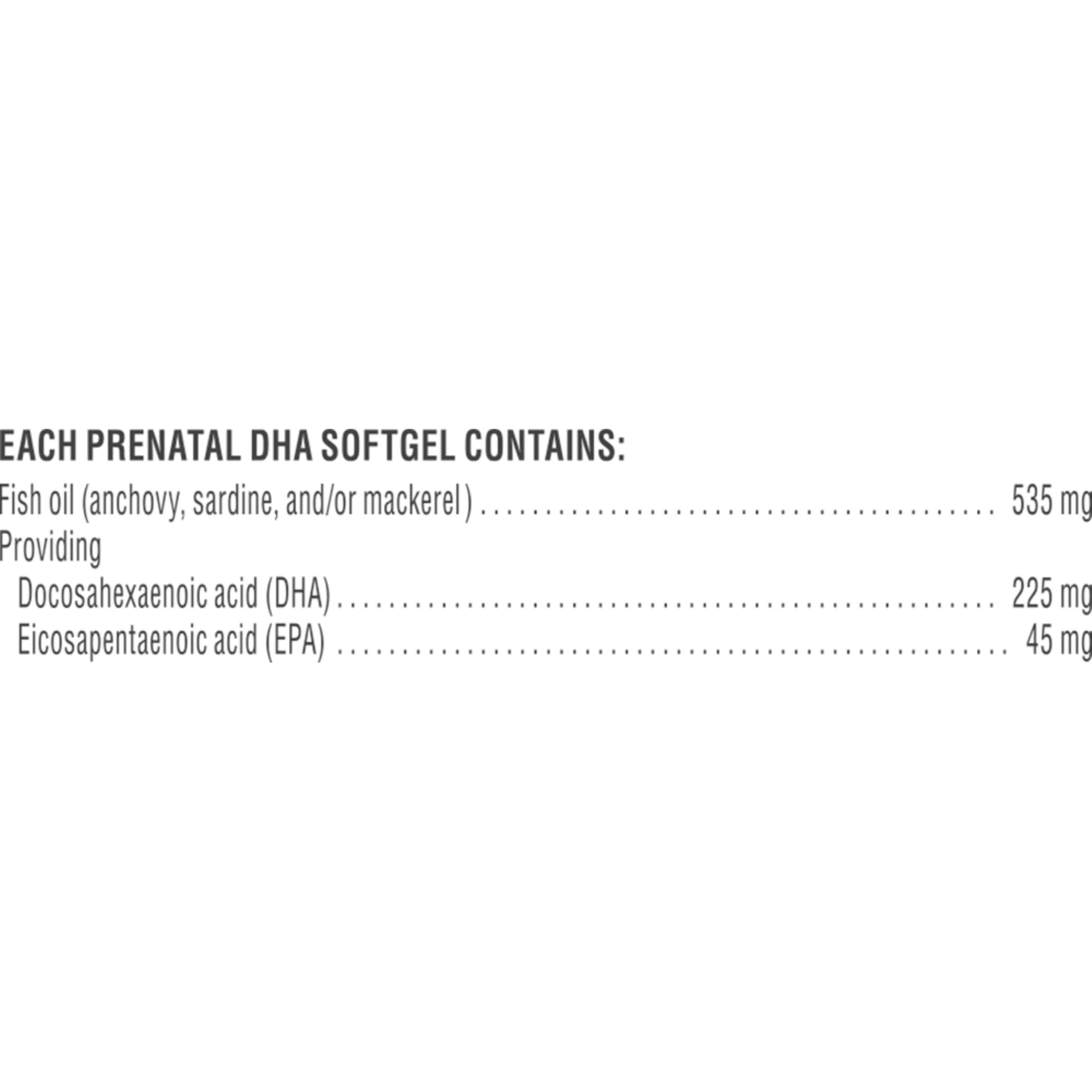Prenatal DHA softgel capsule for Materna