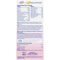 Happy mom with baby and Materna prenatal vitamins