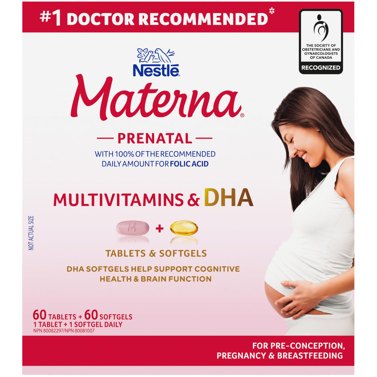 NESTLÉ Materna prenatal multivitamin with DHA bottle and tablets