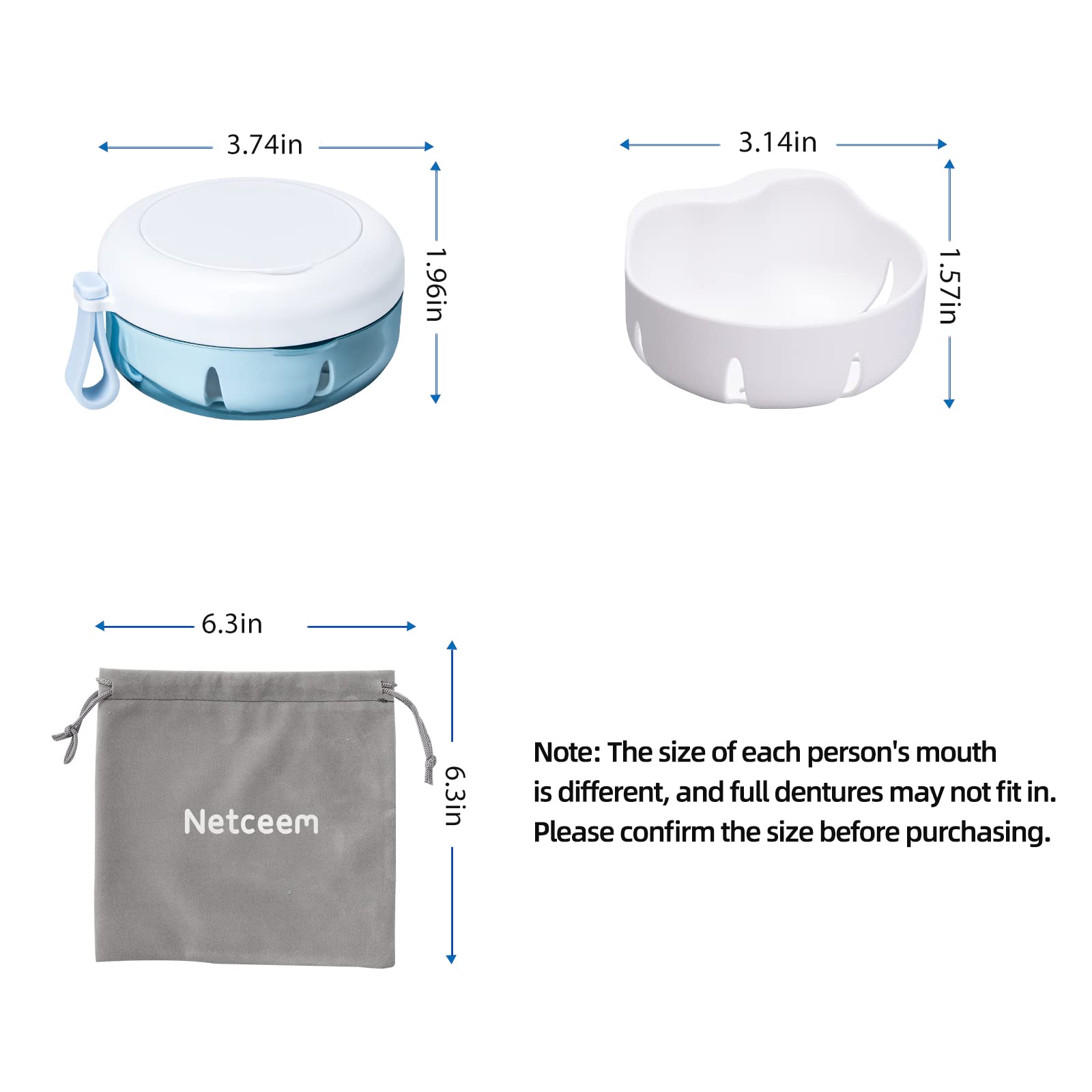 Premium materials used in denture cup kit: PP, PS, and food-grade silicone