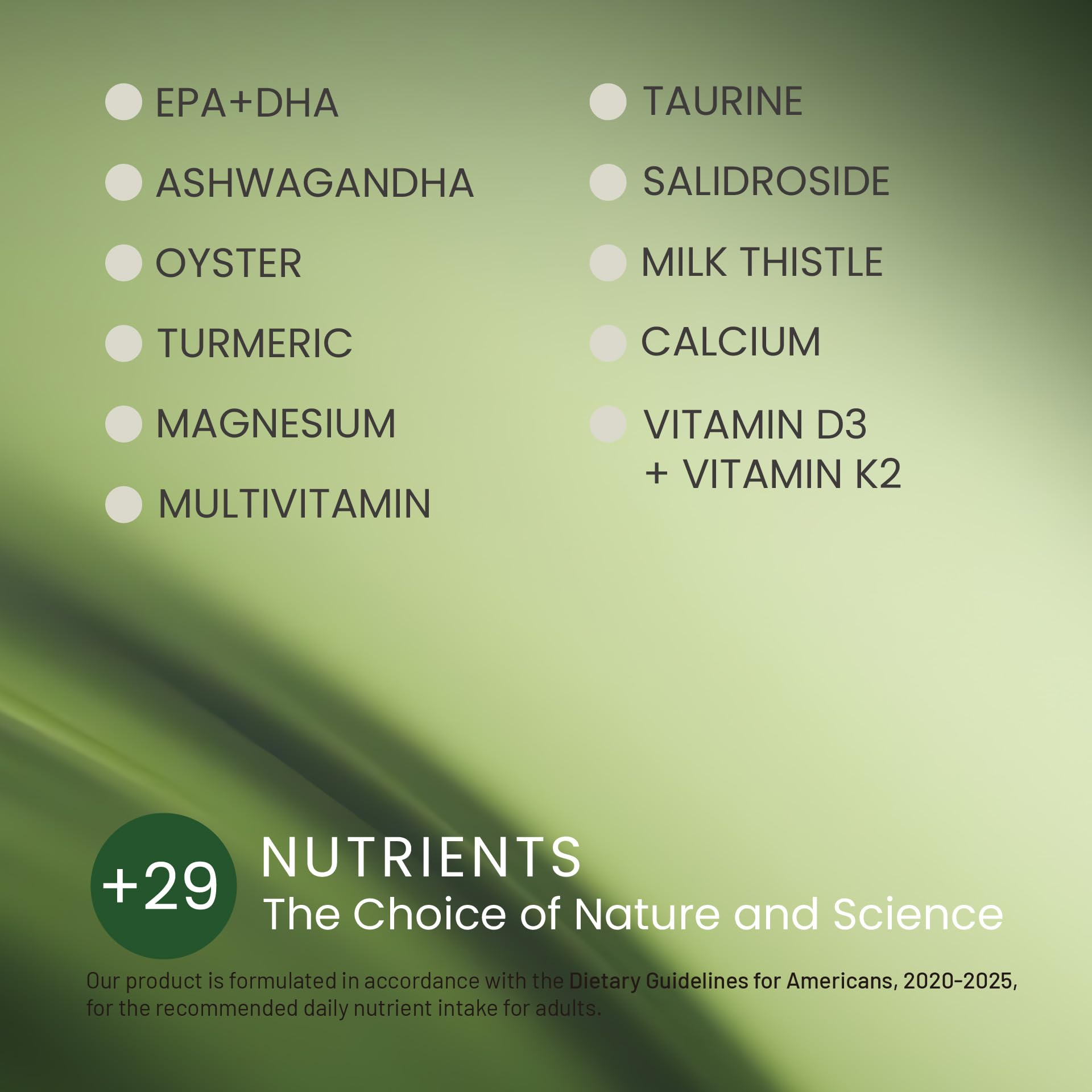 Illustration of vitamin and mineral ingredients for NEUMINA Men