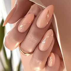Neuql press-on nails almond painted flowers offer salon-style elegance for at-home manicures.