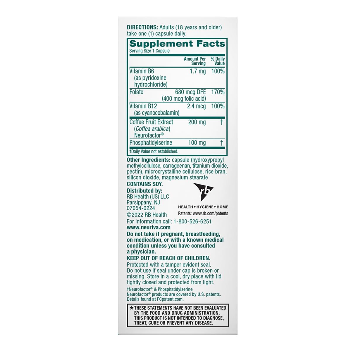 Neuriva Plus ingredients: Coffee cherry Neurofactor