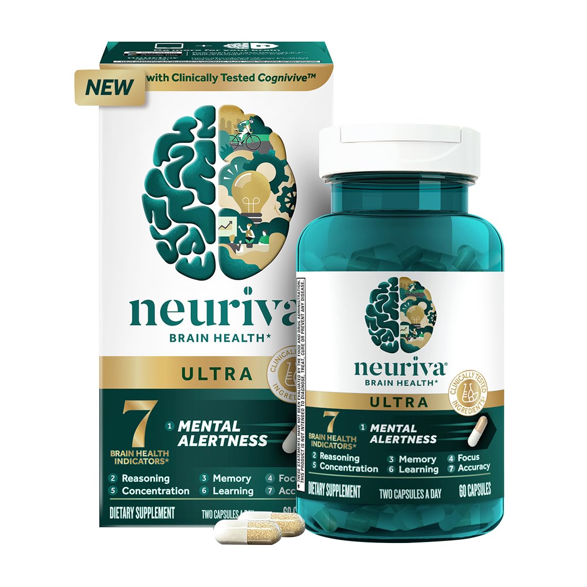 Two NEURIVA Ultra capsules as a daily serving