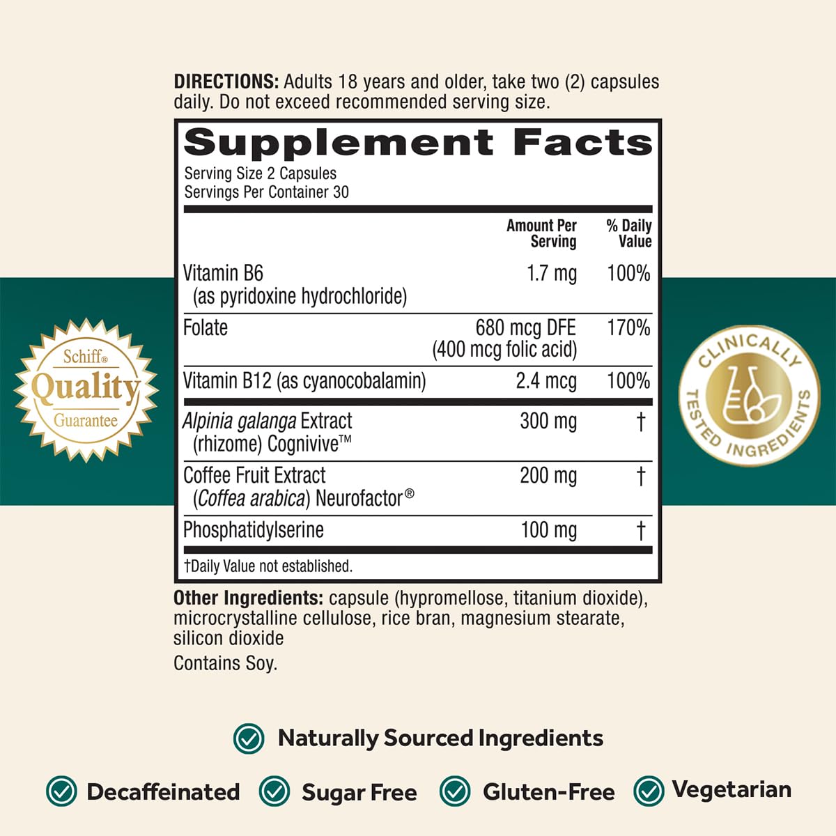 NEURIVA Ultra decaffeinated formula packaging close-up