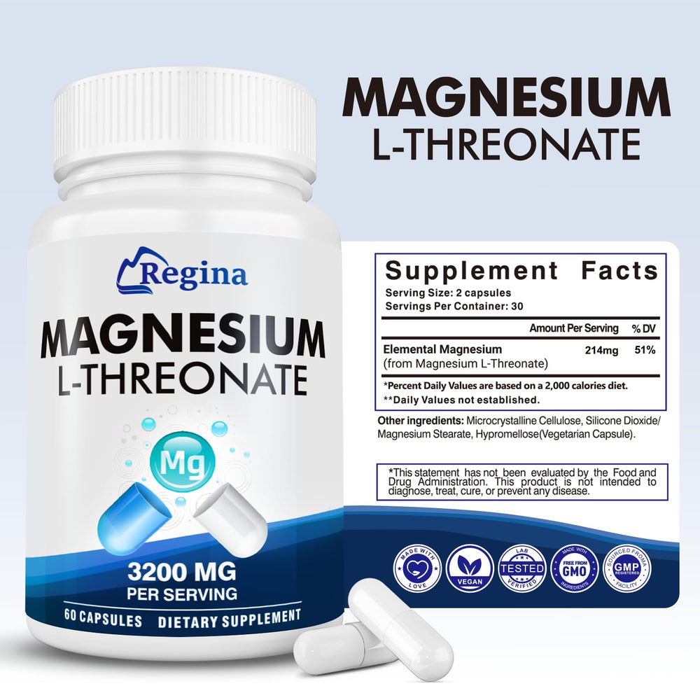 Close-up of Neuro Magnesium L-Threonate bottle label showing 400 mg elemental magnesium