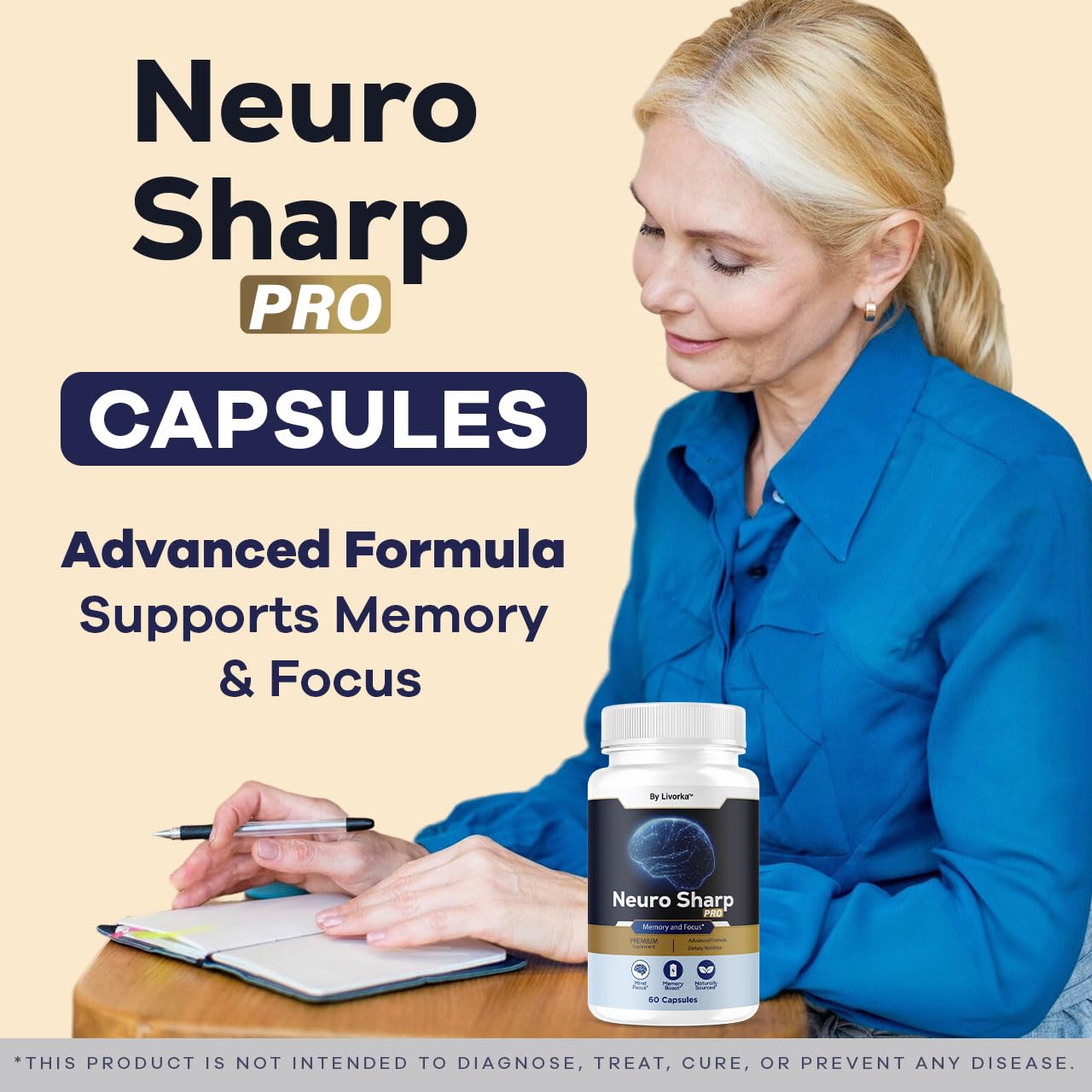 Neuro Sharp Pro capsules on white background