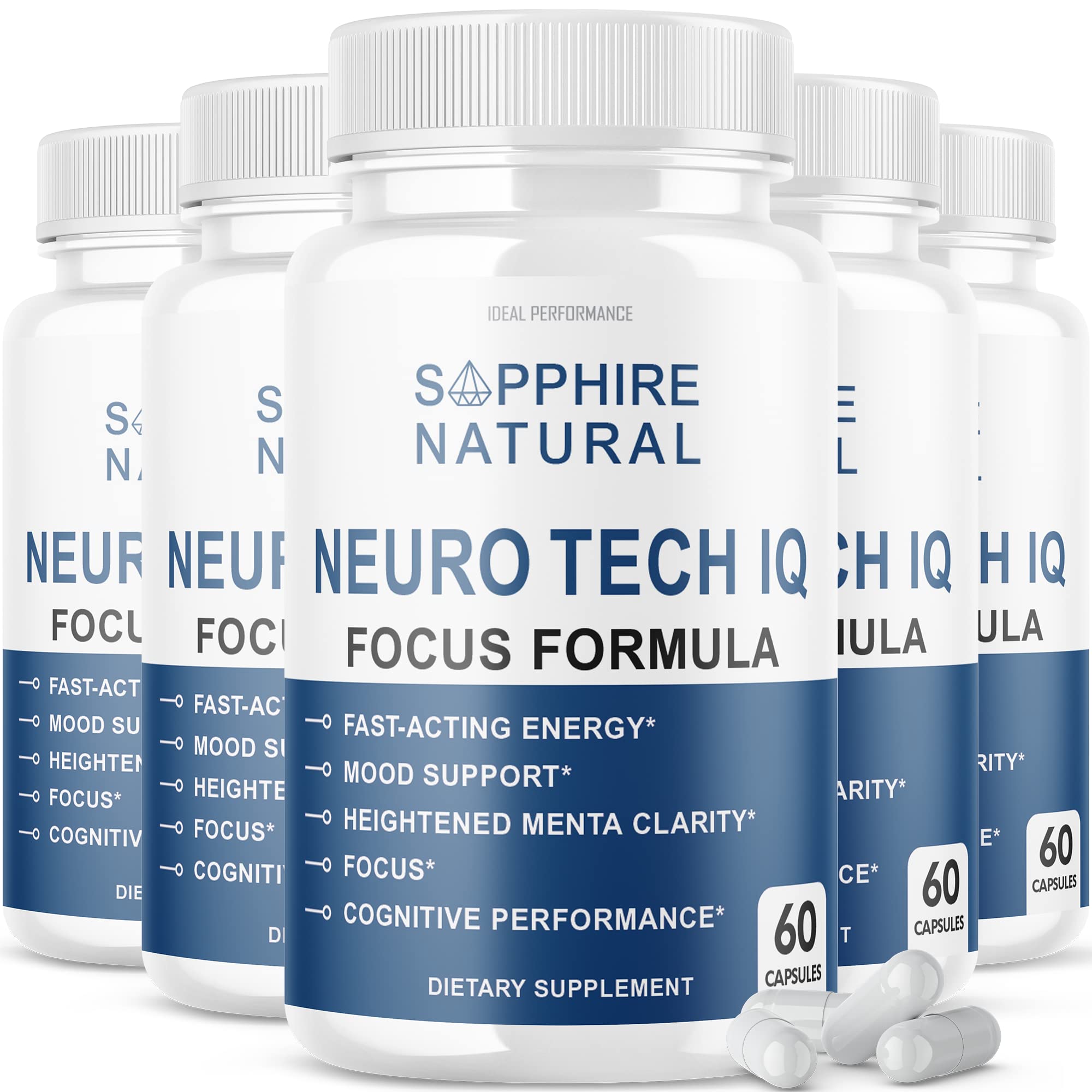 Neuro Tech IQ Brain Supplement bottle - front view (5-pack)
