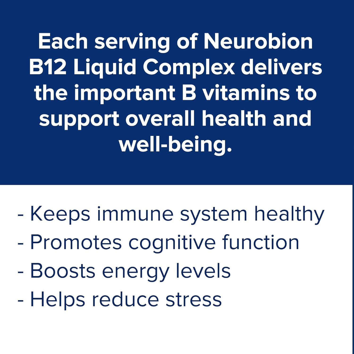 Serving size illustration showing 2.5 mg of Neurobion B12 Liquid