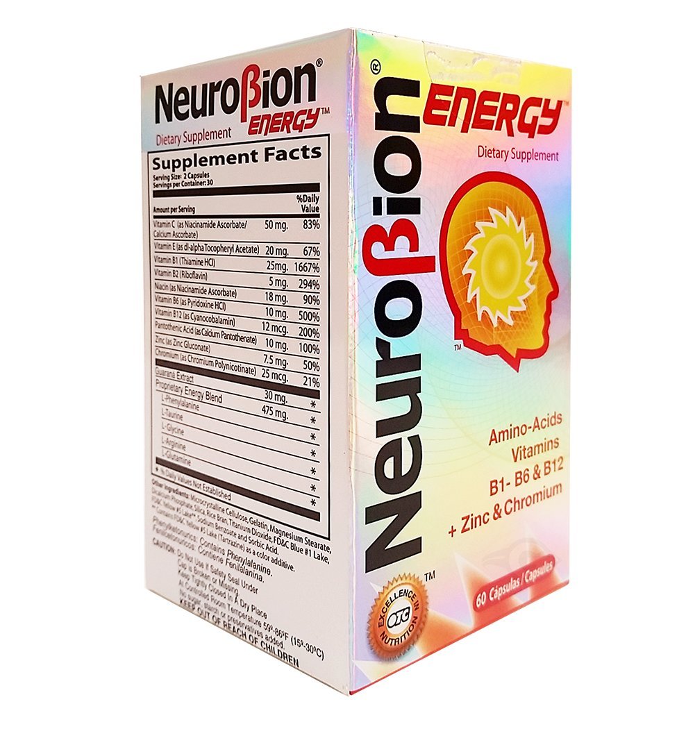 Three Neurobion Energy Amino Acids bottles bundled in a 3-pack
