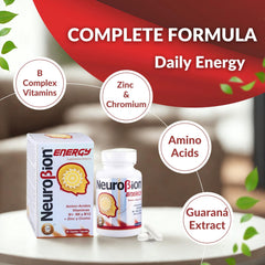 Dietary supplement bottle for energy and focus