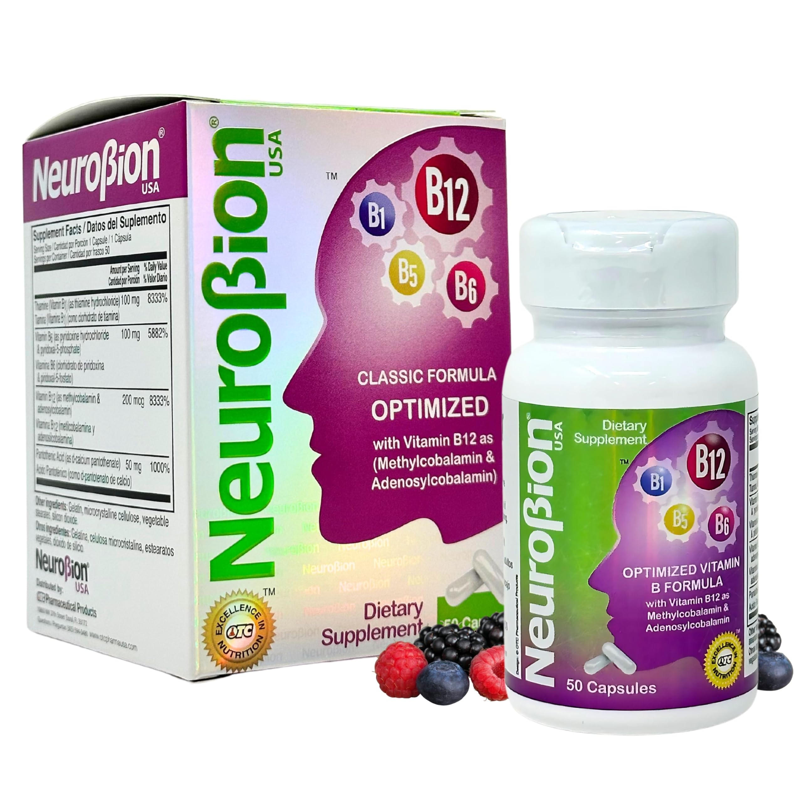 Neurobion Optimized Classic Formula bottle with capsules