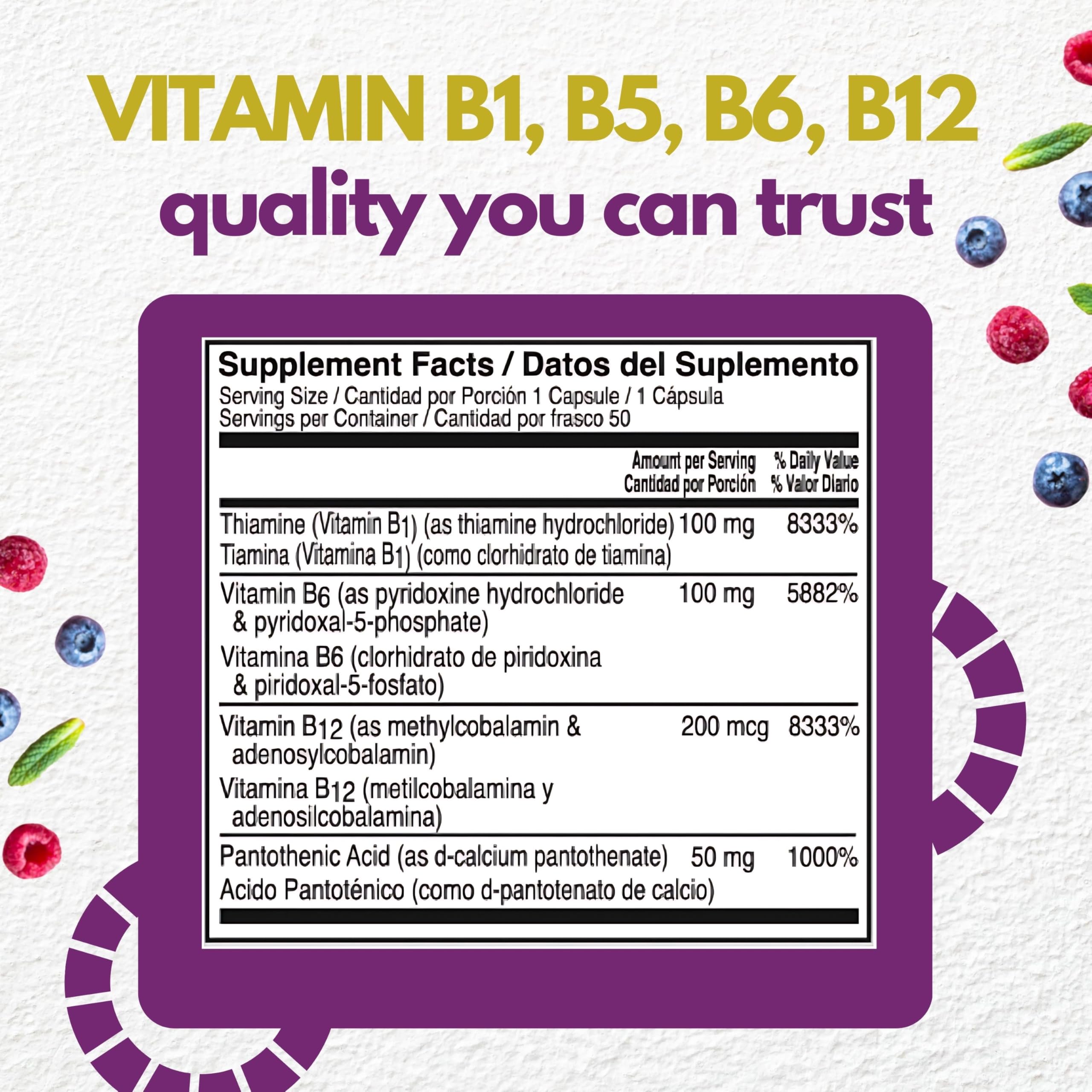 Nutrition facts panel for Neurobion Optimized Classic Formula
