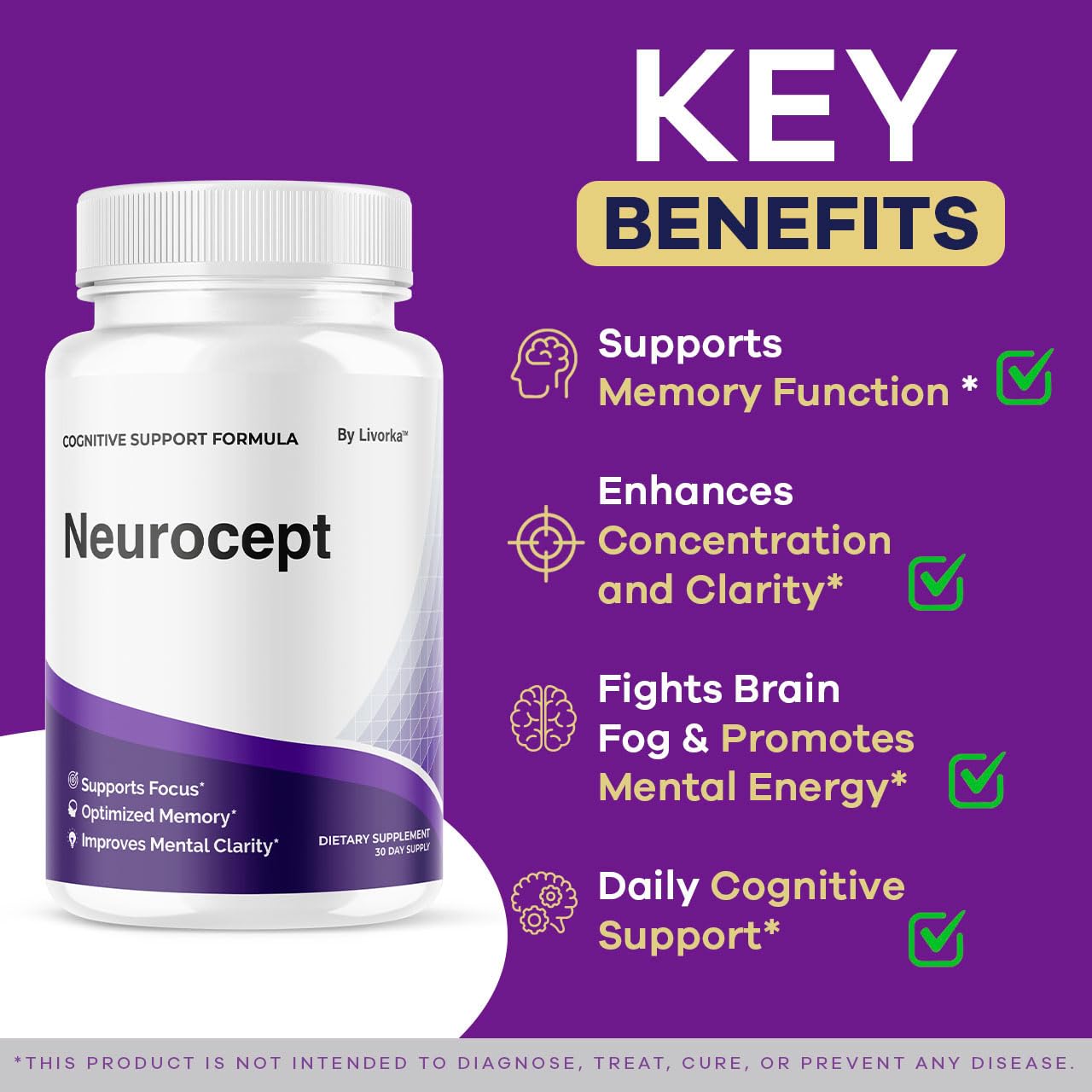 Back view of Neurocept 3-pack bottle showing label