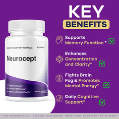 Neurocept bottle with capsules close-up