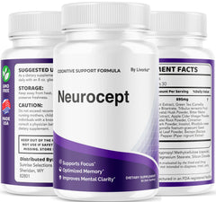 Close-up of Neurocept brain supplement capsules