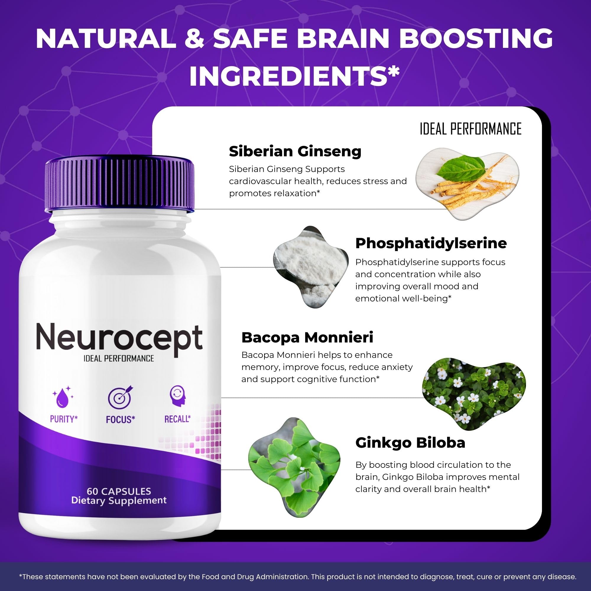 Advanced nootropic pills support with Neurocept capsules