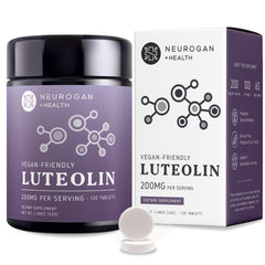 Front view of Neurogan Luteolin Tablets bottle 200 mg 120 count