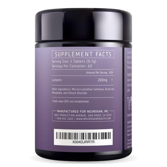 Side view of Neurogan Luteolin Tablets bottle