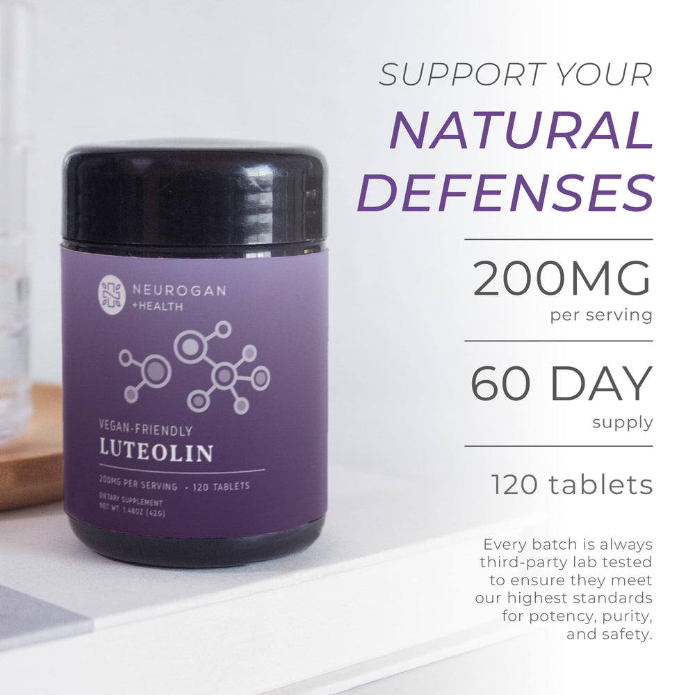 Graphic showing plant-based luteolin sources
