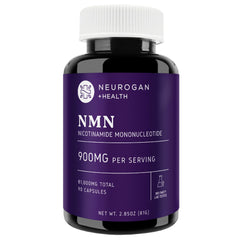 Neurogan NMN supplement bottle with capsules, supporting daily energy and focus.