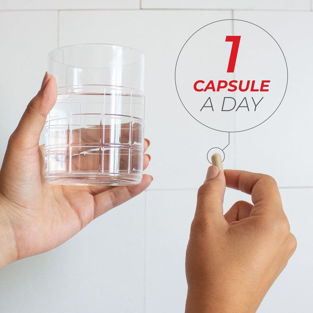 Urolithin A capsules arranged in a row