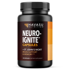 NeuroIGNITE bottle highlighting memory and focus benefits
