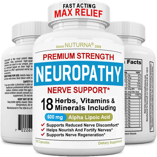 Nuturna Neuropathy Support bottle with 120 capsules